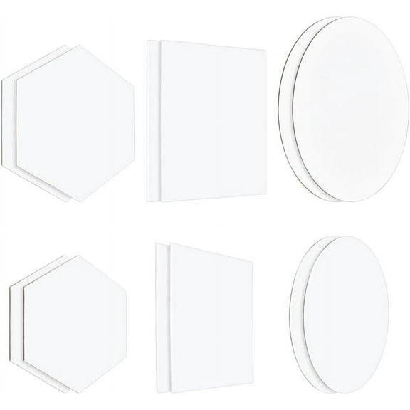 12 Pcs Oval Rectangle Canvas Painting Boards 6 Sizes Blank Canvas Drawing Boards with Coated Paper Flat Primed Art Canvas Panels Cotton for Oil Acrylic Painting Crafts White colorful