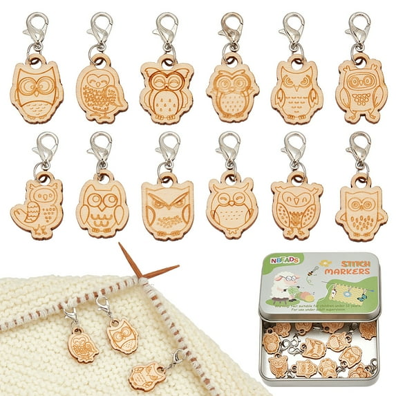 12 Pcs Owl Stitch Markers Animal Crochet Stitch Marker Removable Lobster Clasp Locking Knitting Markers DIY