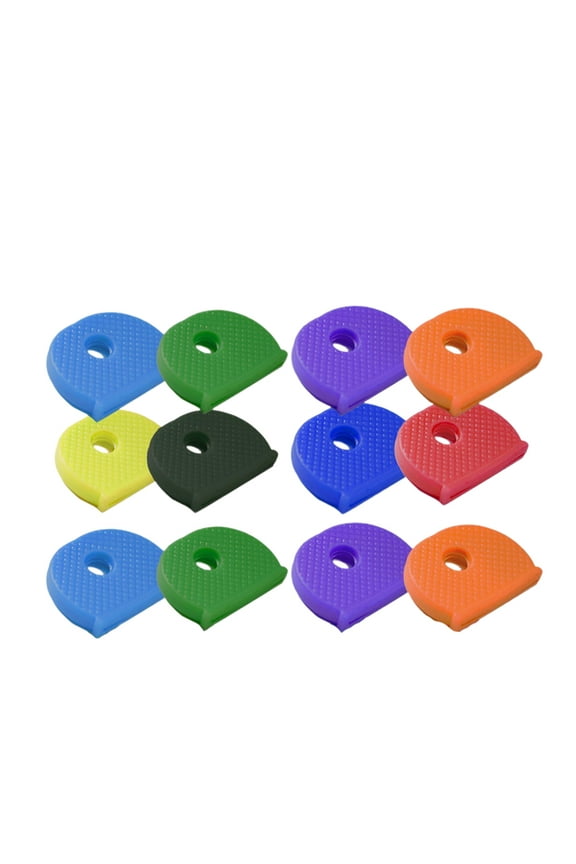 12 Pcs PVC Key Caps Flexible Key Covers Colored Key Identifier Caps for Home Door Keys Car Keys (Random Color)
