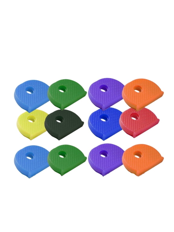 12 Pcs Key Caps Flexible Key Covers Colored Key Identifier Caps for Home Door Keys Car Keys (Random Color)