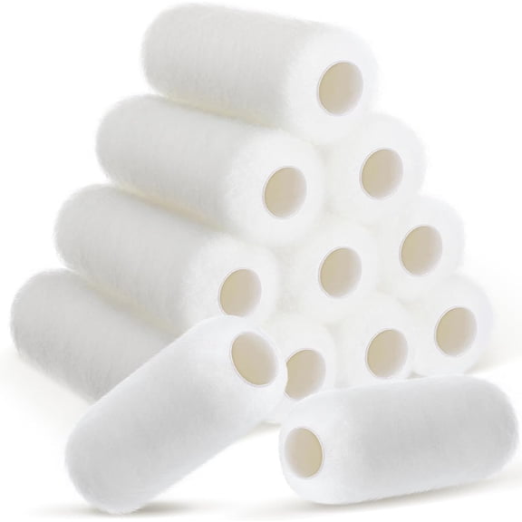 12 Pcs Paint Roller Covers 9 Inch x 3/4" Nap High Capacity Lambswool Roller Covers Roller Brush Paint Textured Paint Roller Painting Supplies for Home Wall Textured Rough Surfaces Corner