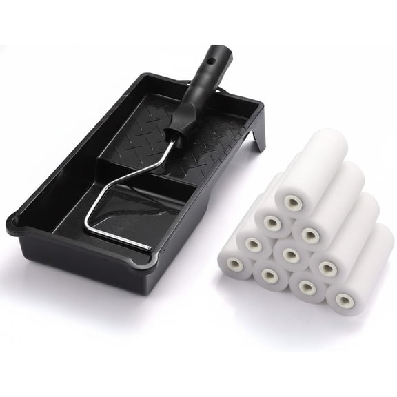 12 Pcs Paint Rollers,Foam Paint Roller,Small Paint Roller High Density Foam Paint Roller Tray Set,Mini Paint Roller for Painting And Staining