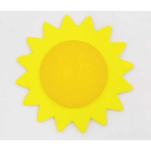 12 Pcs, Painted Summer Sun Wood Cutout 4.5 " For Craft Project
