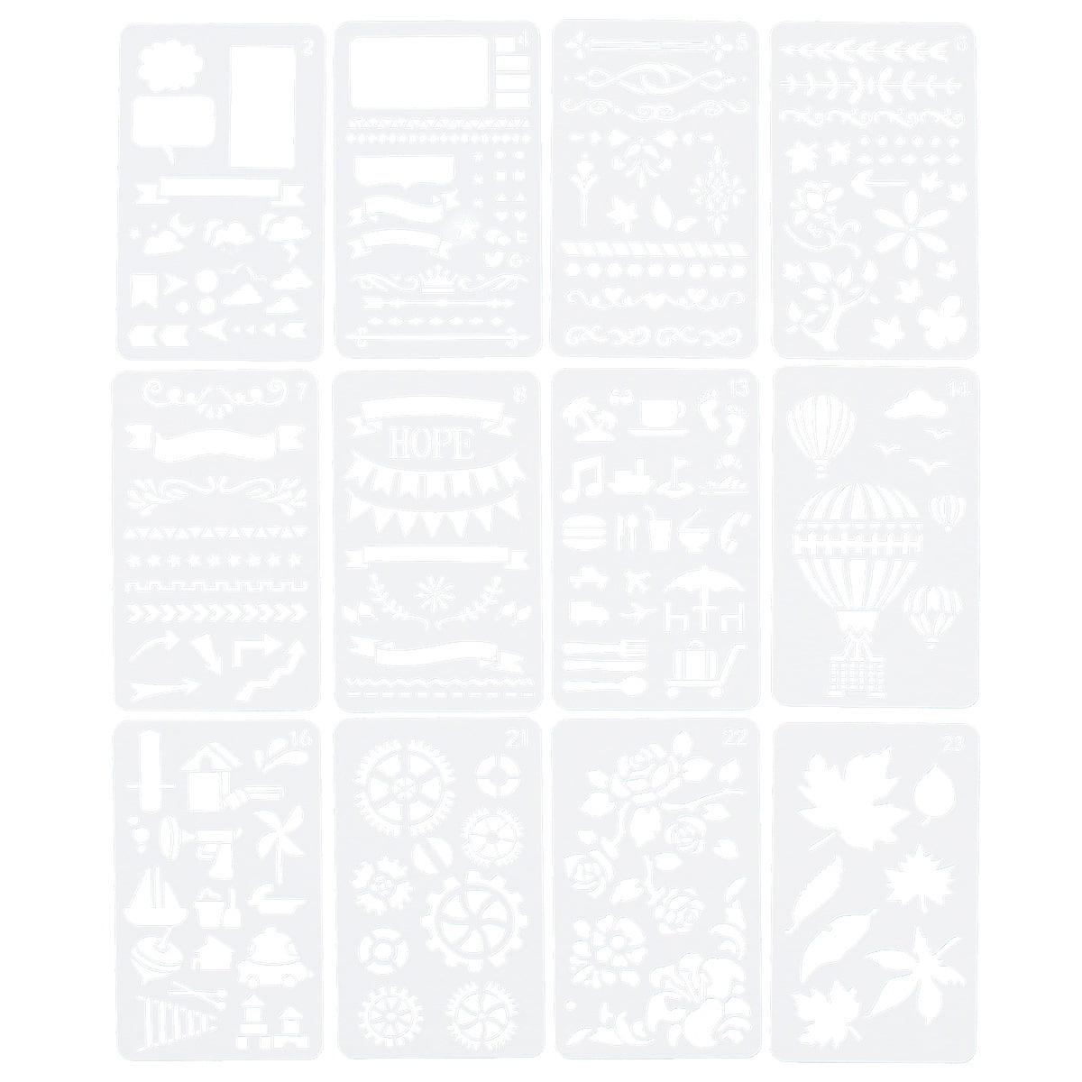 12 Pcs Painting Tool Scrapbook Templates Funny Flowers Account