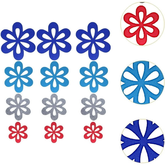 12 Pcs Pan and Pot Protectors, 4 Sizes Flower-Shaped Felt Pan Pot Separators, Flower Glass Bowl Separators/Dish Separators Protectors/Pan Separator for Stacking and Protecting Glassware, Cookware