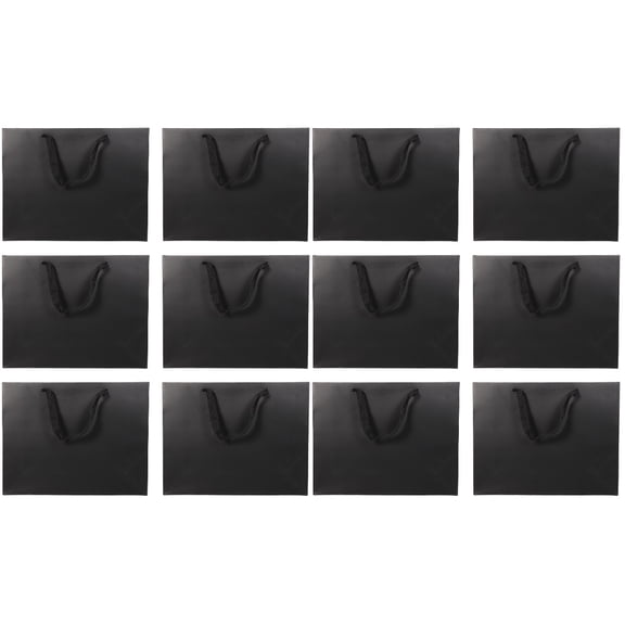 12 Pcs Paper Birthday Parties Bags for Party Favors Black Multipurpose Packing Shopping