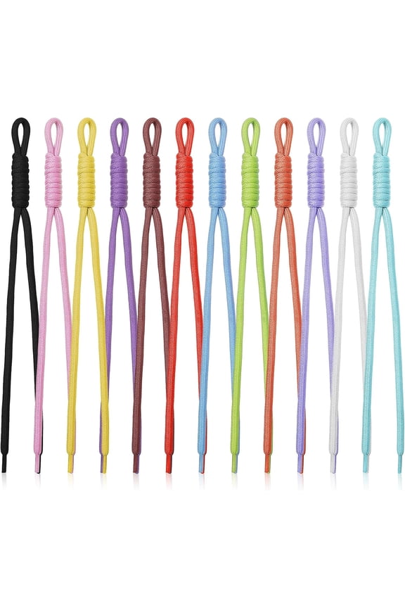 12 Pcs Paracord Keychain, Colorful Paracord Rope Keychain Bag Braided Cord Rope Bag Charms for Purse Handmade Braided Lanyard Knot for Keyring Backpack Handbag Decoration Accessories