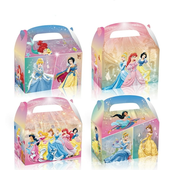 12 Pcs Party Favor Candy Boxes for Anime Princess Theme Birthday Party Supplies Decor,Girls Kids Birthday Game Party Kraft Paper Gift Bag Decorations