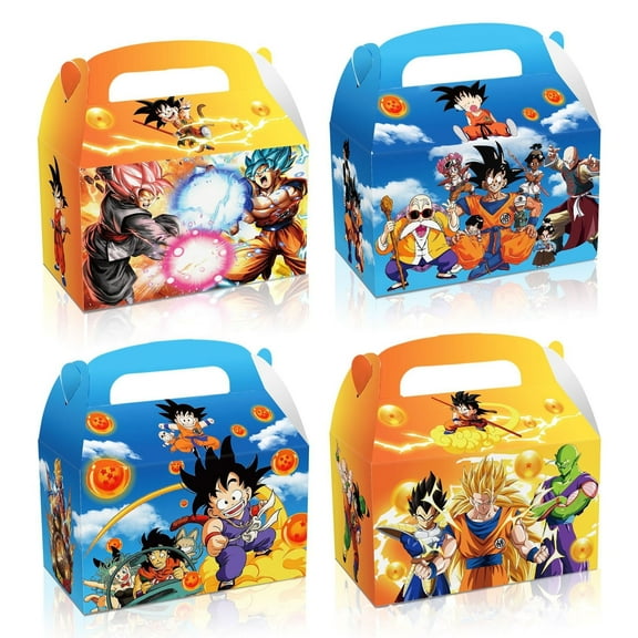 12 Pcs Party Favor Candy Boxes for Dragon Anime Ball Theme Birthday Party Supplies Decor,Girls Kids Birthday Game Party Kraft Paper Gift Bag Decorations