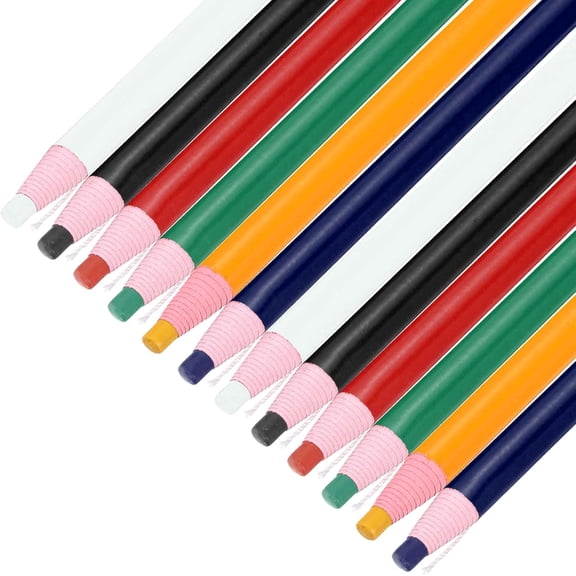 12 Pcs Peel-Off Marker Grease Wax Pencils Tutuviw Art Crayons Marking Pencils Painting Pen for Coloring Drawing Marking on The Fabric Garments Metal Porcelain Cellophane, Assorted Colors
