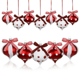 Baywell 10Pcs Christmas Candy Ornaments Candy Christmas Tree Ornaments Set  Hanging Peppermint Christmas Decorations 