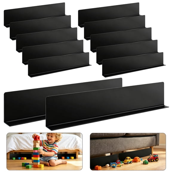 12-Piece Under Couch Blockers - 15.4"L x 4.7"H Strong Adhesive Reusable Guard, Under Sofa Pet Blocker to Keep Pets Out & Prevent Items Rolling