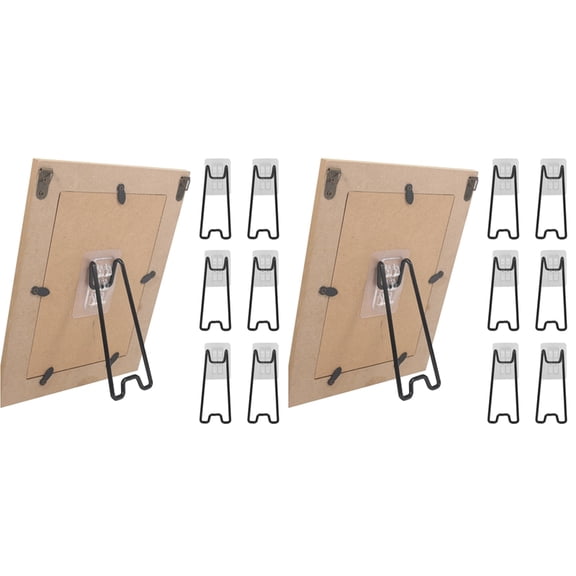 12 Pcs Picture Frame Bracket, Picture Frame Easel Bracket, with Self-Adhesive for 5.9 to 10.2 Inch Picture Frame Easel
