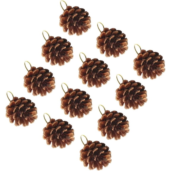 12 Pcs Pine Cones Decorations,1.57In Christmas Hanging Ornaments for Vase Fillers,Christmas Pine Cones for Fall,Tag,Wedding Decor