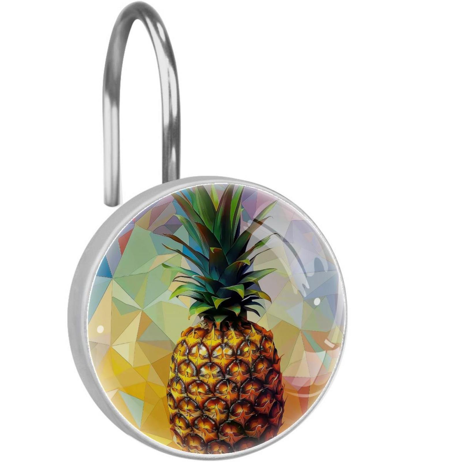 12 Pcs Pineapple Geometric Pattern Stainless Steel Bathroom Shower