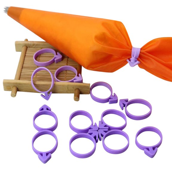 12 Pcs Piping Bag Ties for Icing Bags Reusable Sealing Rings Plastic Bag Clips for Cake Decorating Pastry Baking Tools