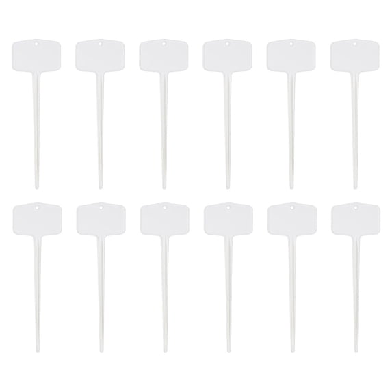12 Pcs Plant Markers T-Type Garden Labels — Waterproof & Reusable, Easy to Write Plastic Tags for Potted Plants(C)