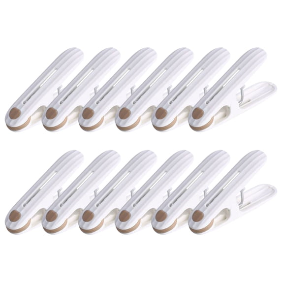 12 Pcs Plastic Clothes Pins, Heavy Duty Clothespins for Laundry, 2.36 Inch Clothesline Clips Clothes Pegs with No Trace Design, Windproof Clothes Clips for Hanging Clothes, Socks, Towel, Snack