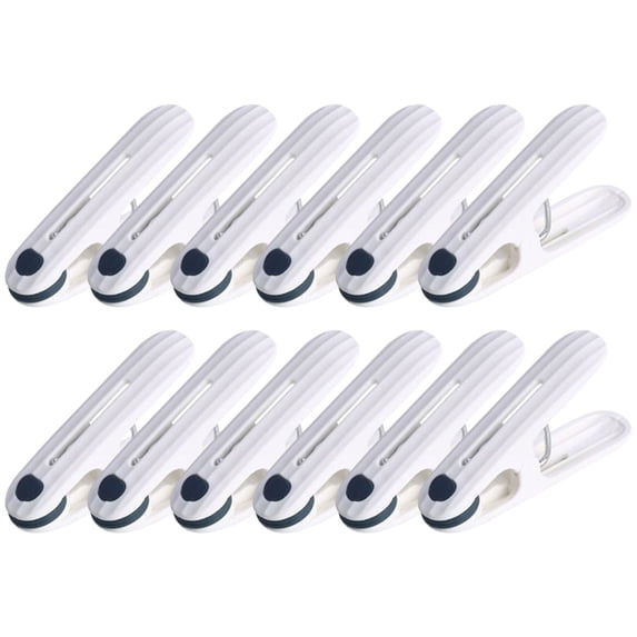 12 Pcs Plastic Clothes Pins, Heavy Duty Clothespins for Laundry, 2.36 Inch Clothesline Clips Clothes Pegs with No Trace Design, Windproof Clothes Clips for Hanging Clothes, Socks, Towel, Snack