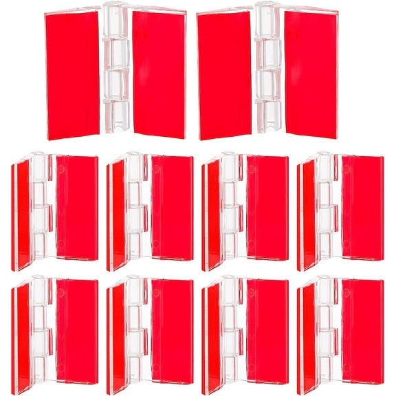 12 Pcs Plastic Hinges Acrylic Hinges Clear Small Hinges Self Adhesive Piano Hinge for Cabinet Aquarium Lid Furniture Display Stand (35x30mm)