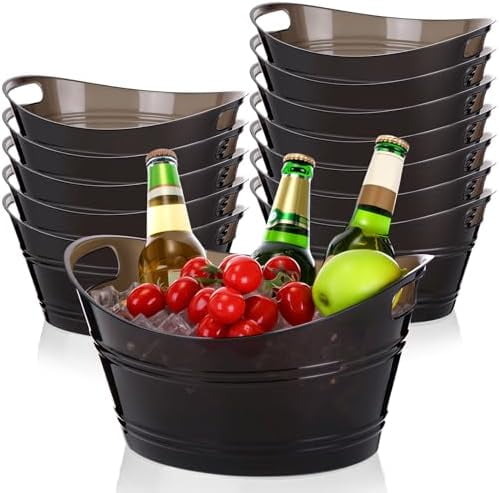 Aazon.co: Eekoo 6 Pcs Plastic Ice Buckets Bulk With Handles 18l Oval