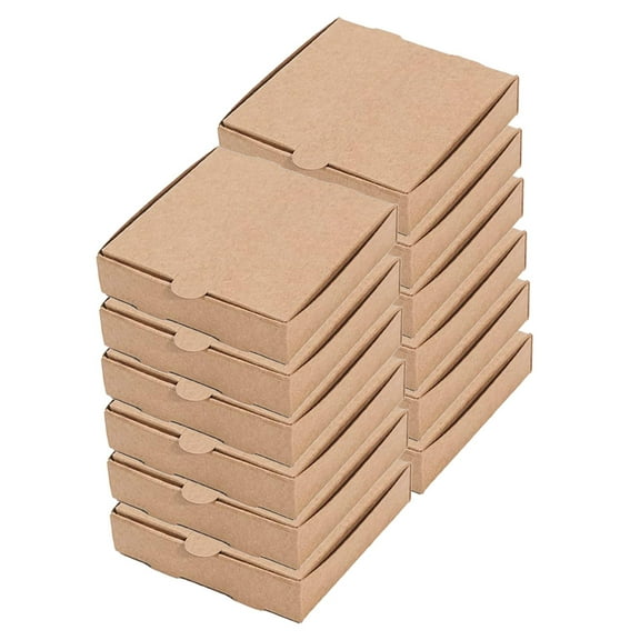 12 Pcs Platter White Pizza Boxes Mini Pizza Box 16.00X16.00X4.00CM Light Brown