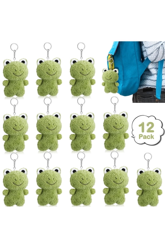 12 Pcs Plush Capybara Keychains Stuffed Animal 5 Inch Novelty Capybara with Funny Hair Keychains Bulk Backpack Pendant for Student Graduation Birthday Party Anniversary Classroom Events Gift