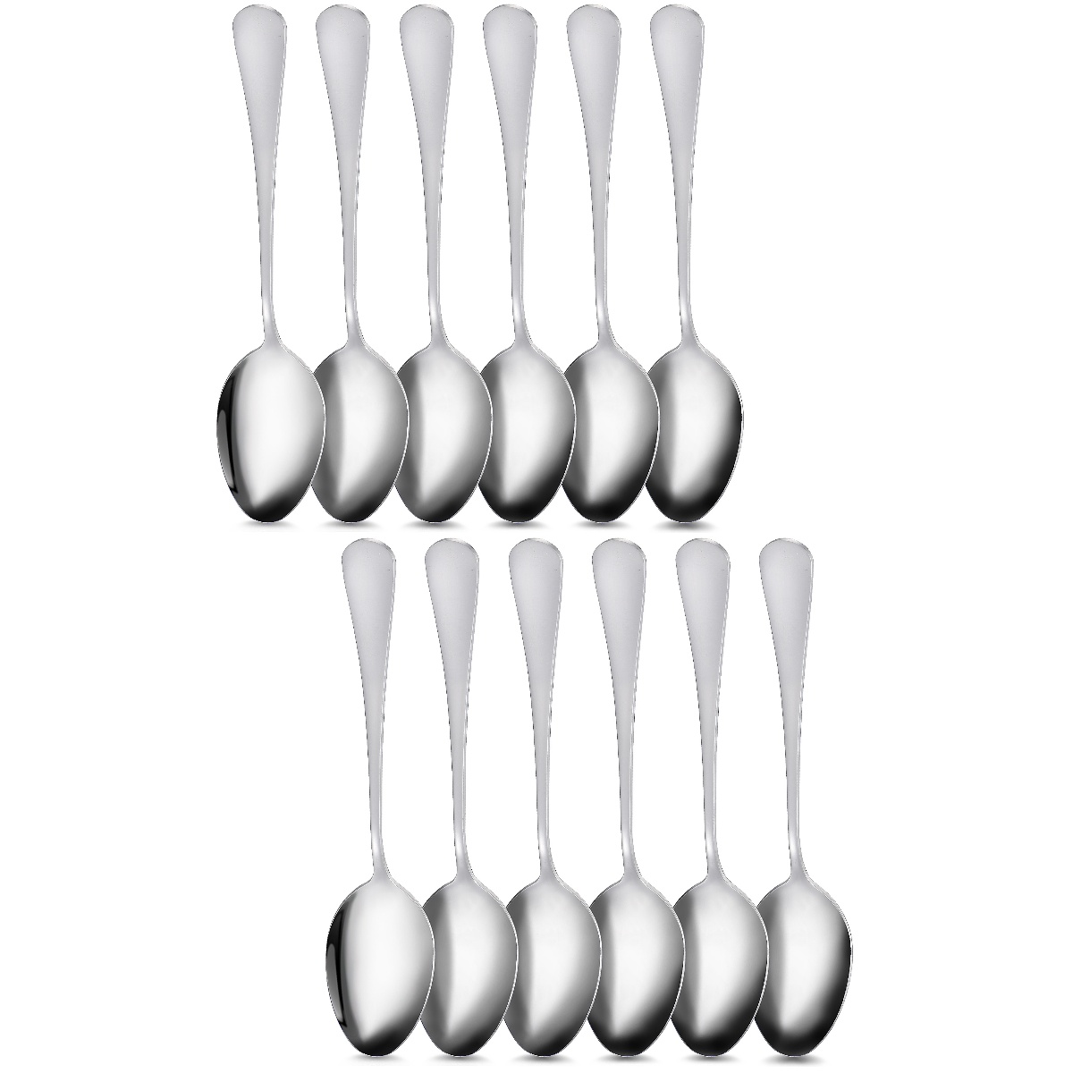 12 Pcs Pointed Spoon Flatware Salad Spoon Daily Use Soup Spoon Table ...
