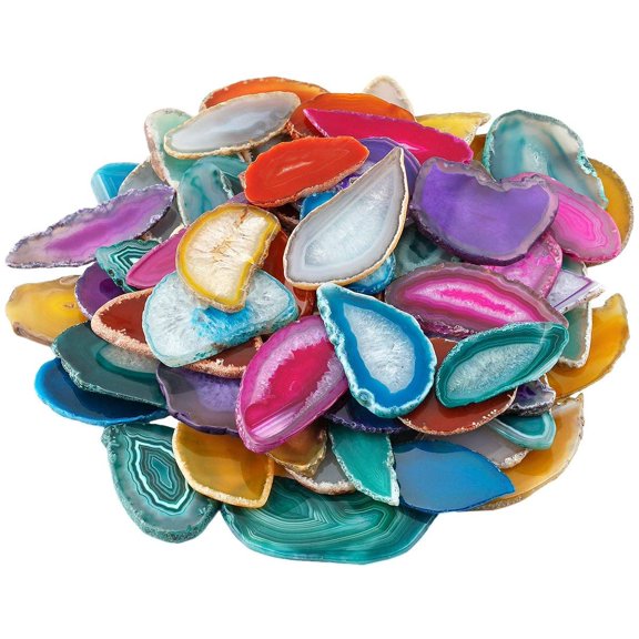 12 Pcs Polished Agate Slices Bulk Geode Agate Slab Cards