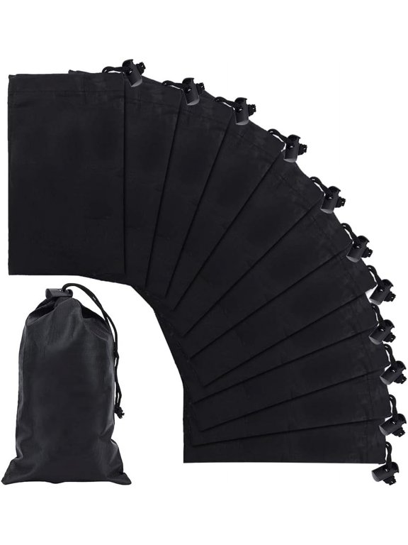 12 Pcs Polyester Drawstring Bags 7.8x4.7 Black Nylon Bags Drawstring Storage Bags with Toggle Gift Bags Jewelry Pouches for Sport Home Travel Jewelry Candy Storage DIY