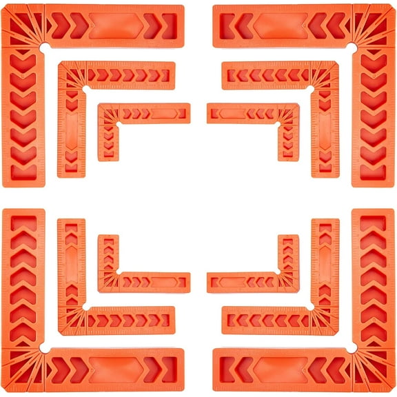 12 Pcs Positioning Squares Right Angle Clamps 90 Degree Positioning Corner Clamps Plastic Woodworking Carpenter Tool for Picture Frames Cabinets or Drawers Orange Orange