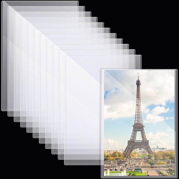 12 Pcs Poster Protector Sleeves 16 x 20 Inch, Clear Plastic Poster Sleeves Frame, Waterproof Rigid Print Sheet Protectors for Art Portfolio Storage, Wall Display, Magazines, Photos, Papers