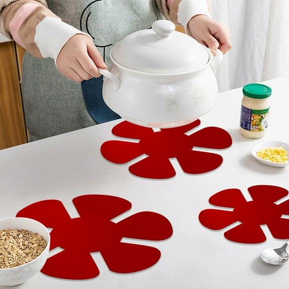 12 Pcs Pot and Pan Protectors – Non-Woven Felt Stacking Mats for Cookware Scratch Prevention(Red)