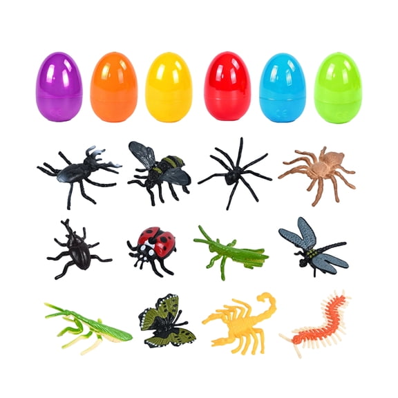 12 Pcs Prefilled Easter Eggs with Insects, Magic Toy for Party Favors, Basket Stuffers for Boys & Girls, Easter Egg Hunt, Goodie Bag Fillers, Classroom Prize Supplies, Party Games