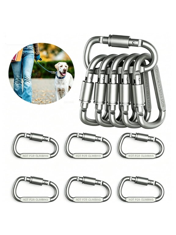 12 Pcs Premium Aluminum D-Ring Locking Carabiners,Lightweight & Durable for Hiking,Camping, Keychains,Dog Leashes & More-NOT for Climbing