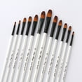 thumbnail image 1 of 12 Pcs Professional Paint Brush Round Pointed Tip Nylon Hair Artist Brush for Acrylic Watercolor Oil Painting (White), 1 of 10