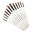 12 Pcs Professional Paint Brush Round Pointed Tip Nylon Hair Artist