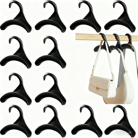 12 Pcs Purse Hanger Hook Acrylic Black Bag Tie Handbag Belt Hanger