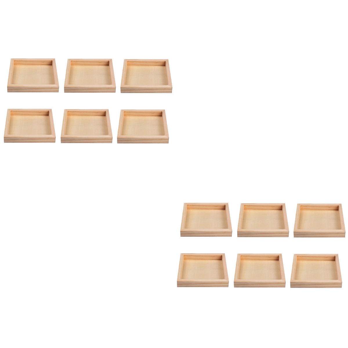 12 Pcs Puzzle Tray Wooden Dollhouse Sorting Trays for 3D Puzzle Serving