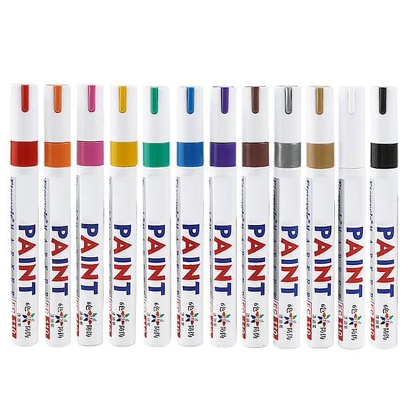 12 Pcs Quick-Drying Permanent Markers Paint Pens Waterproof Marker Pen for Metal