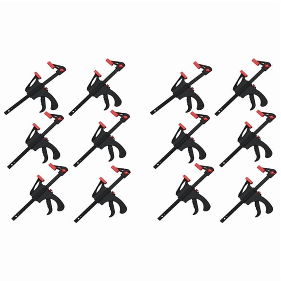 12 Pcs Quick Grip Clamps, 4 Inch Ratchet Bar Clamps One Hand Quick-Release Bar Clamp Tools for Wood Fast Easy Clamping