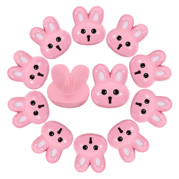 12 Pcs Rabbit Buttons Vintage Decor Coat Sweater Pink Resin Child