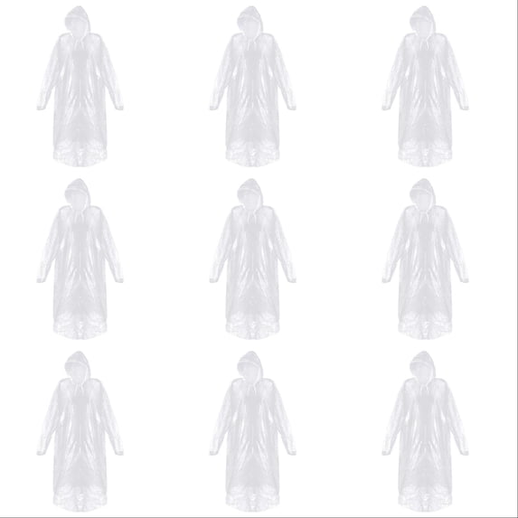 12 Pcs Rain Ponchos with Drawstring Hood, Emergency Disposable Rain Ponchos Family Pack for Adults, Clear Rain Cover for Outdoor Activities Travel Camping