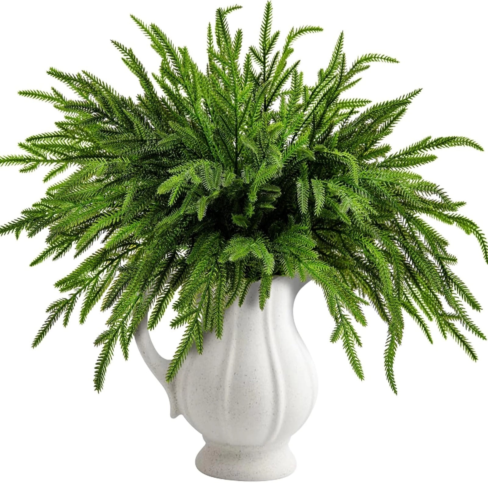 12PCS Artificial Norfolk Pine Greenery Stems for Christmas Decor