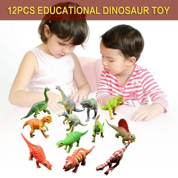 12 Pcs Realistic Dinosaur Figures Toy Set Educational Learning Playset For Kids Toddlers Birthday Party Favors
