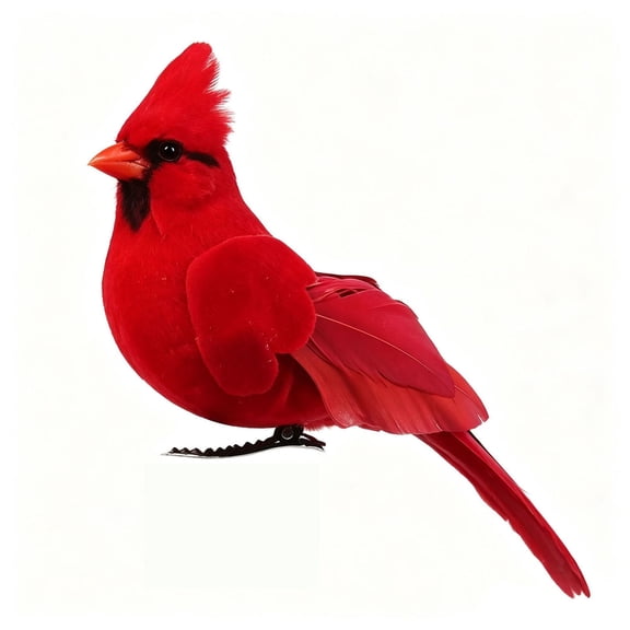 12 Pcs Red Birds Cardinal with Clip on Christmas Tree Decoration Artificial Red Birds with Feathers for Wreath Ornaments