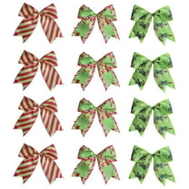12 Pcs Red Green Christmas Bows,6 Inch Large Christmas Wreaths Bows for Tree Gift Wrapping Garland,Christmas Decoration Holiday Party Crafts Xmas Tree Ribbon Ornaments