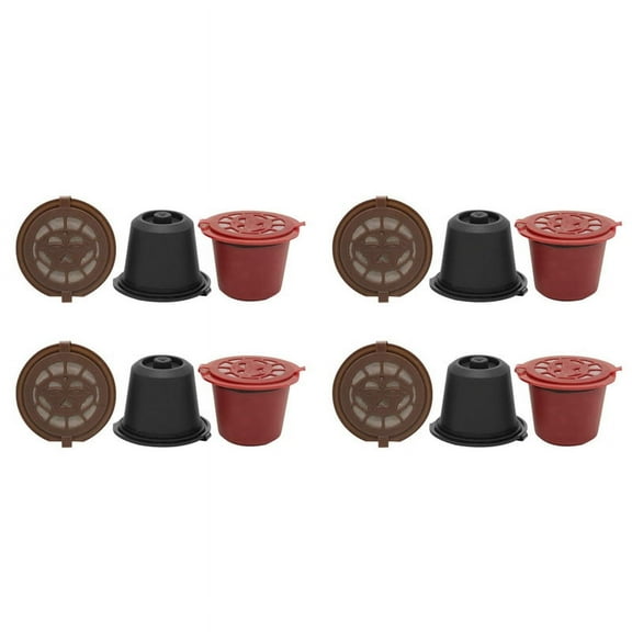 12 Pcs Refillable Reusable Espresso Capsule for Coffee Machine Refill Empty