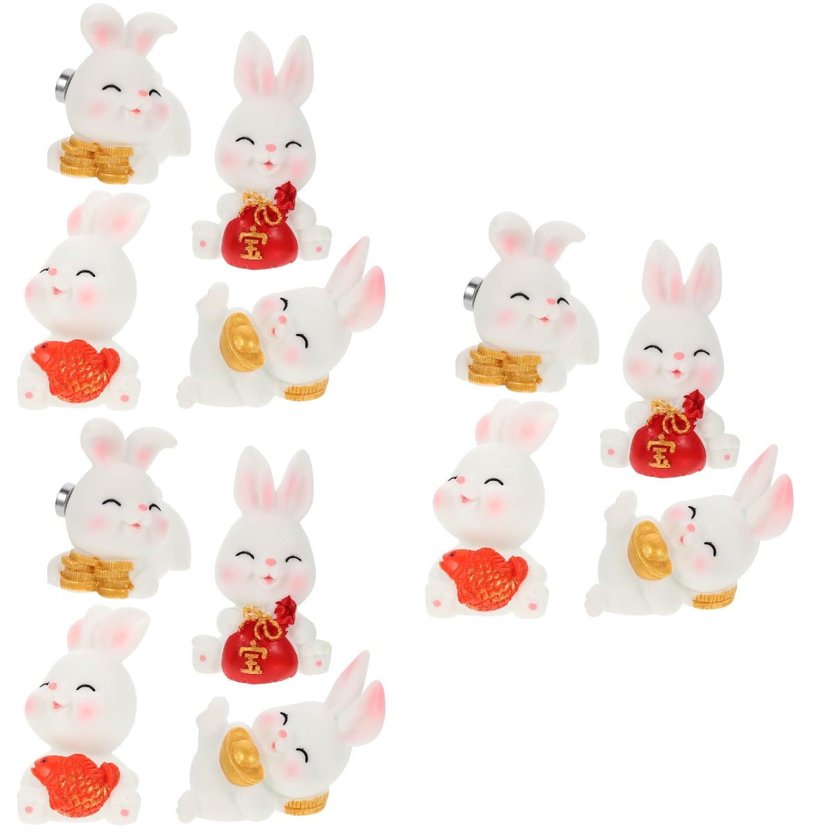 12 Pcs Refrigerator Kitchen Fridge Stickers Lovely Rabbit