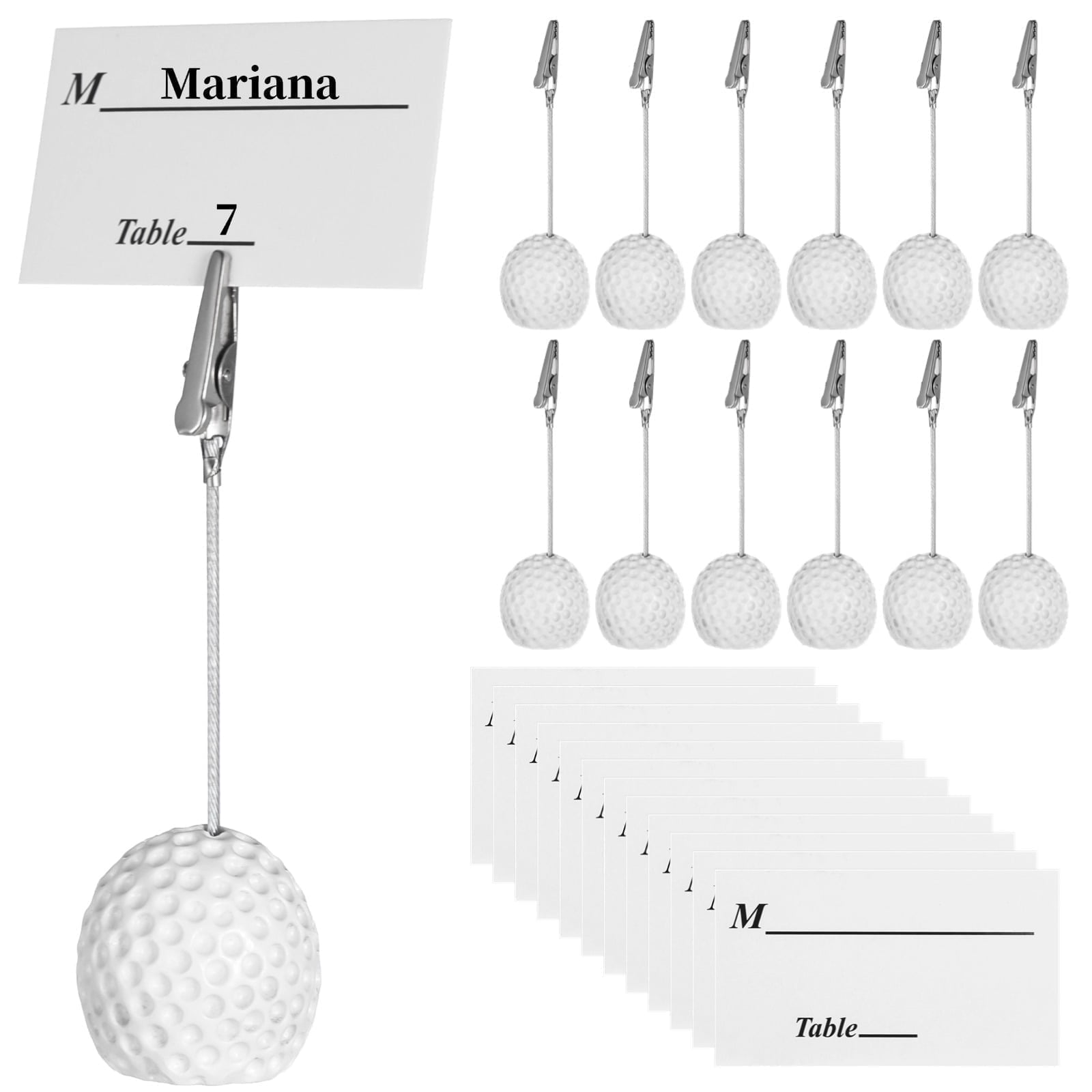 Table Sign Golf Tressify, Golf Ball Memo Clips, Resin White Base, Alligator Clips ...